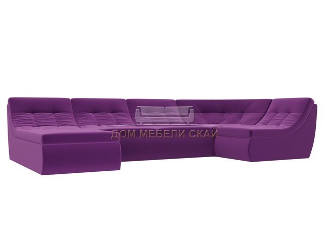 П-образный угловой диван Холидей, фиолетовый/микровельвет