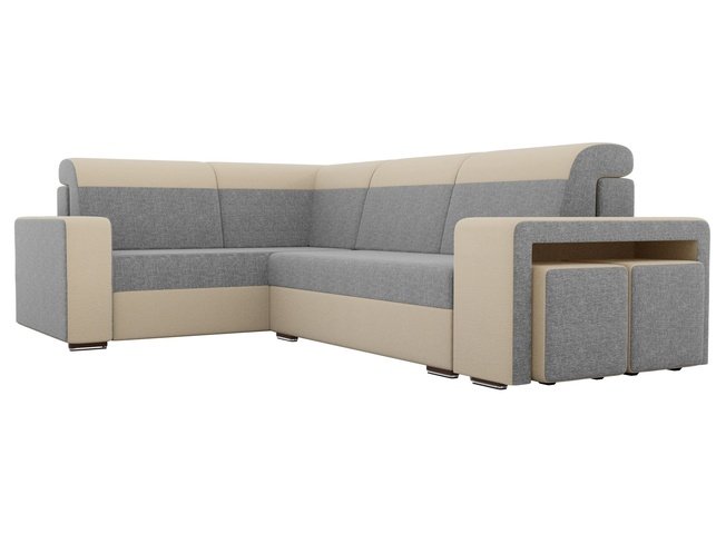 Угловой диван-кровать левый Модена с двумя пуфами, серый/бежевый/рогожка
Угловой диван-кровать левый Модена с двумя пуфами, серый/бежевый/рогожка