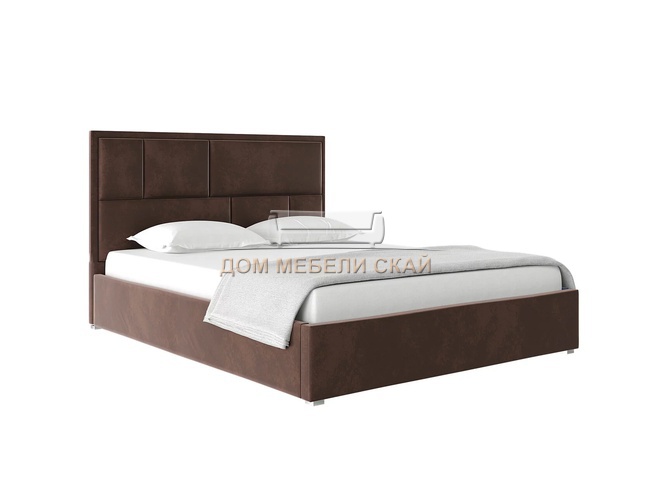 Кровать полутороспальная 140х200 MADISON с ПМ, велюр шоколадный