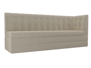 Кухонный угловой диван со спальным местом правый Бриз, бежевый/микровельвет