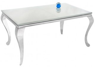 Стол обеденный со стеклом Sondal 160, белый