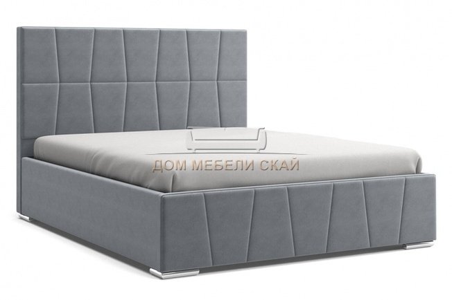 Кровать Пассаж 1800 с подъемным механизмом, серый велюр