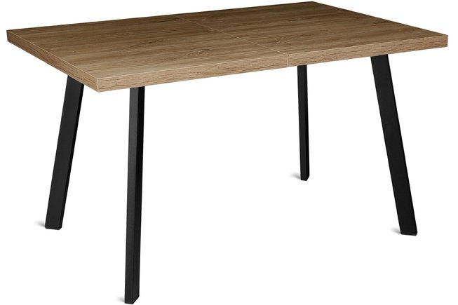 Стол обеденный раздвижной HAGEN 140, черный металл/ламинат винтажный дуб