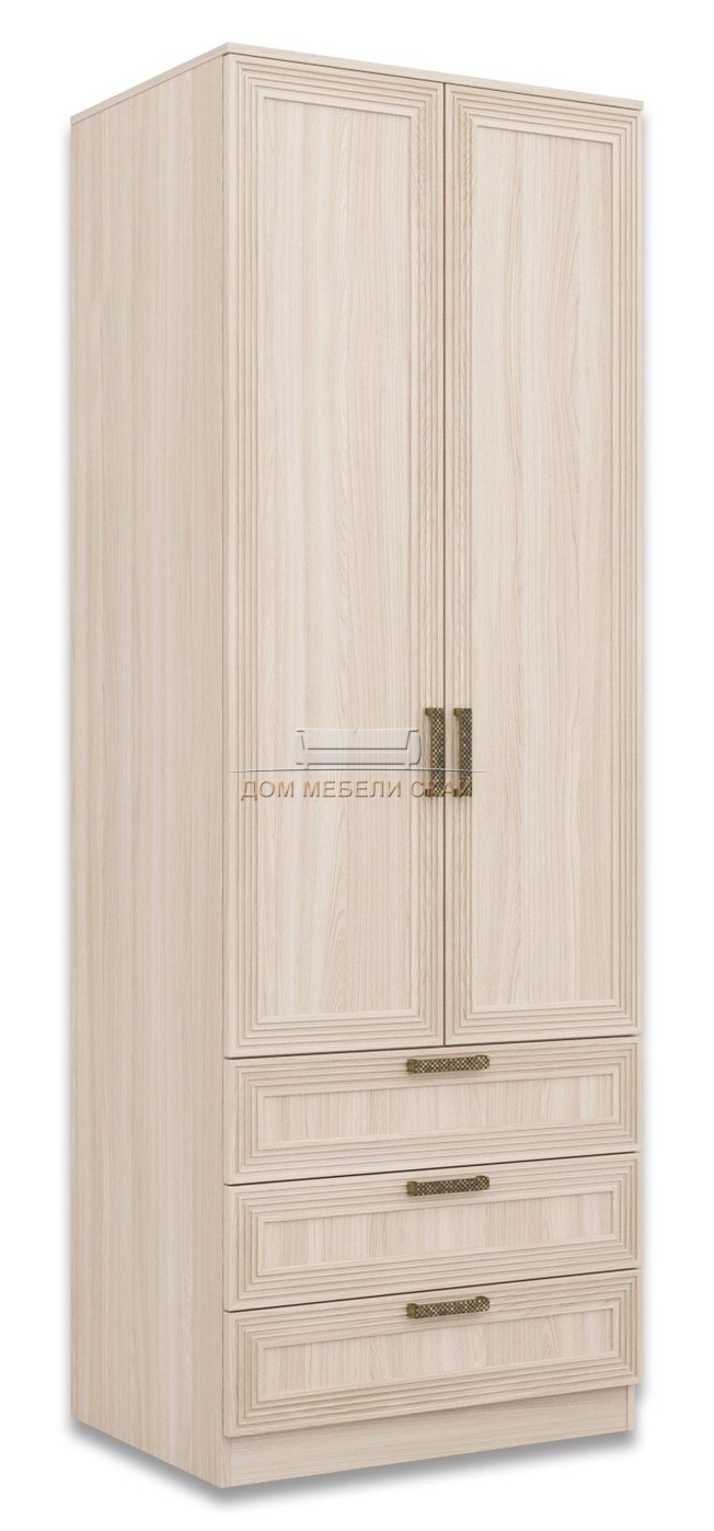 Шкаф 2-дверный для одежды с ящиками Орион, шимо светлый/лен
