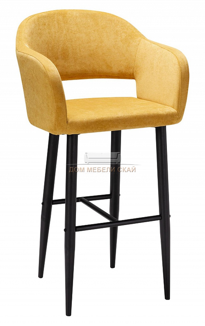 Кресло барное Oscar, велюровый желтого цвета сканди желт/черный