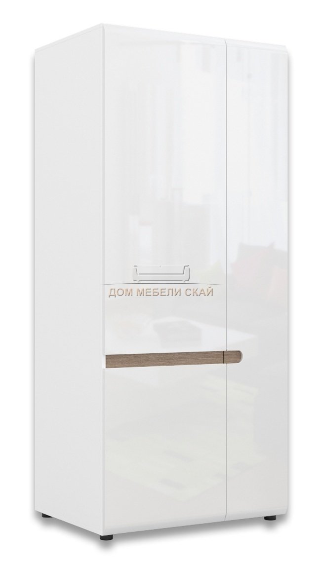 Шкаф 2-дверный с вешалкой Линате 2D /TYP20 A, белый глянец