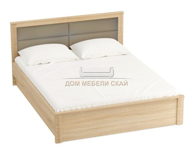 Кровать 1800 Элана с мягкой спинкой и подъемным механизмом, сонома