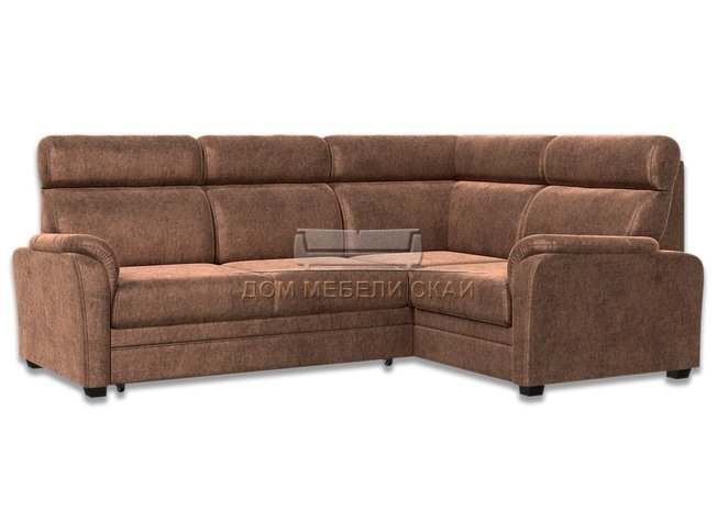 Угловой диван-кровать Омега 3-1, коричневый велюр/columbia