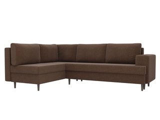Угловой диван-кровать левый Сильвана, коричневый/рогожка
