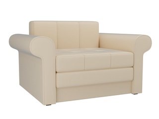 Кресло-кровать Берли, бежевое/экокожа