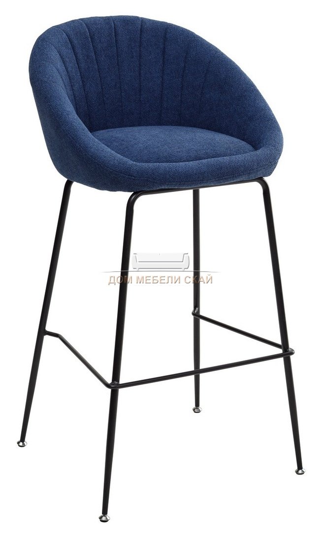 Барный стул AMEKA, шенилл синего цвета