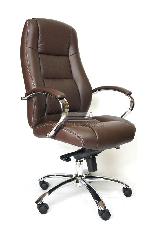 Кресло офисное Kron M, кожа коричневая