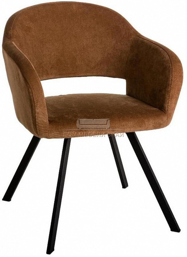 Стул-кресло Oscar, микровельвет коричневого цвета/арки