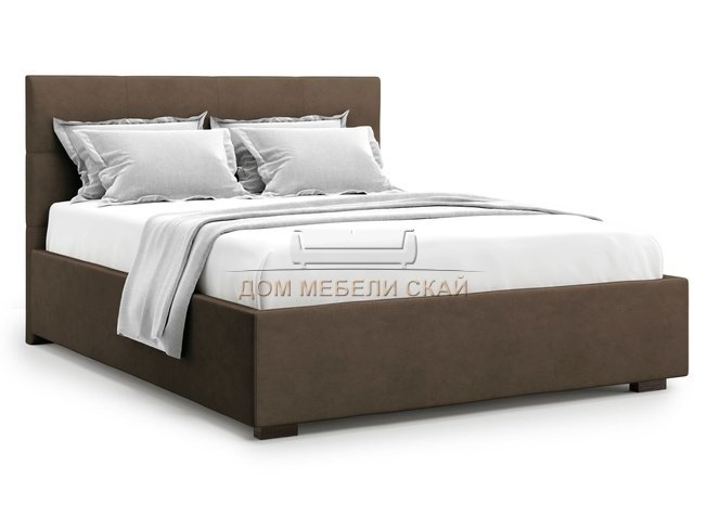 Кровать двуспальная 160x200 Garda без подъемного механизма, шоколадный велюр velutto 23