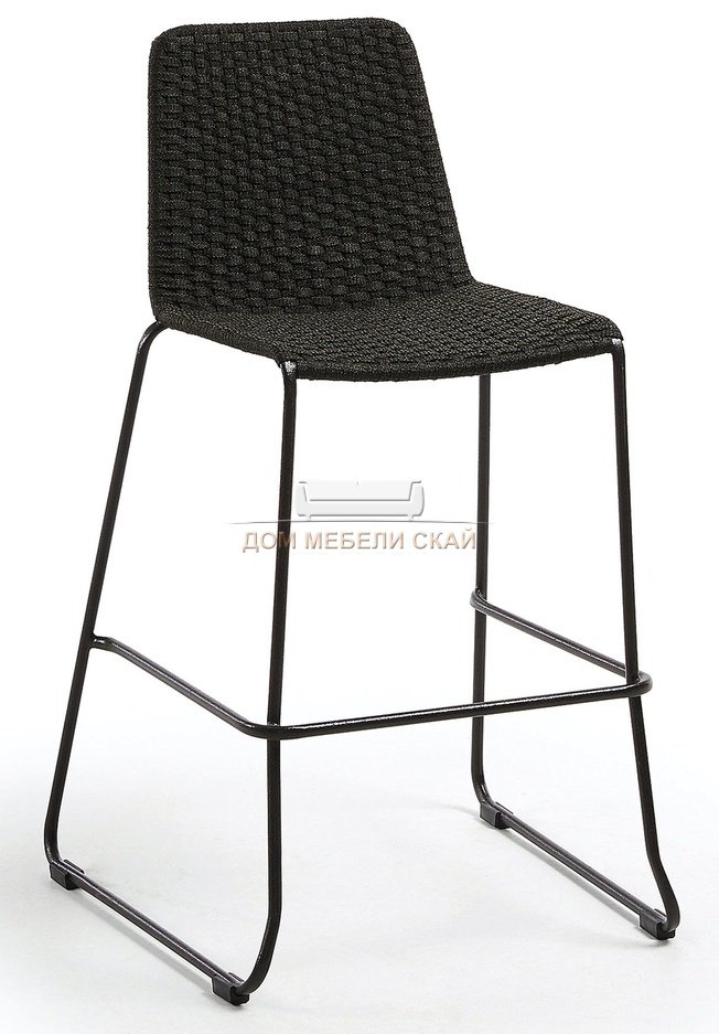 Барный стул Meggie, шенилл черного цвета