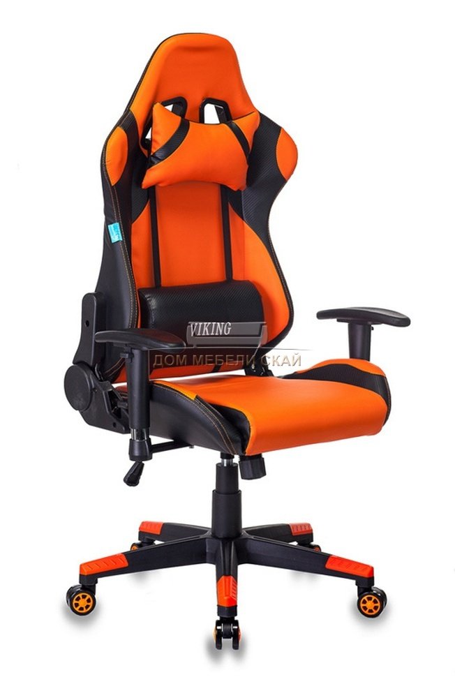 Кресло игровое CH-778N, оранжевая экокожа/черные вставки