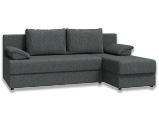 Угловой диван-кровать Лира без боковин, серый/рогожка