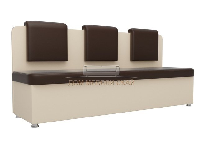 Кухонный диван Маккон 3-х местный, коричневый/бежевый/экокожа