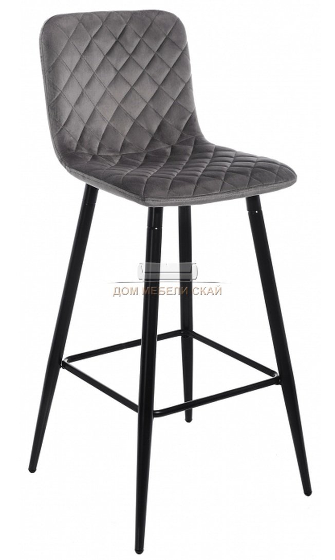 Барный стул Tarli, велюровый серого цвета