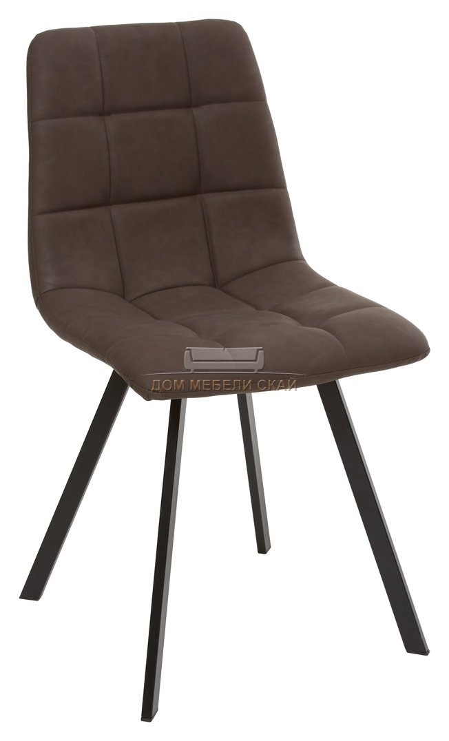 Стул CHILLI SQUARE темный, экокожа темно-коричневого цвета