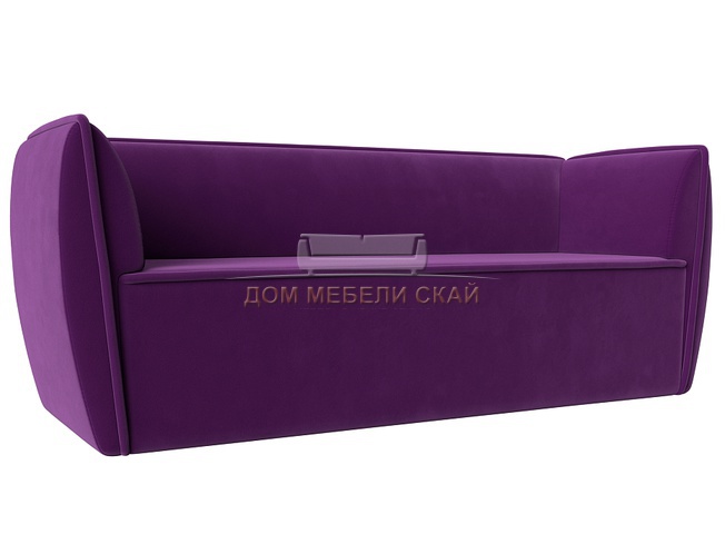 Прямой диван Бергамо 3-х местный, микровельвет фиолетовый