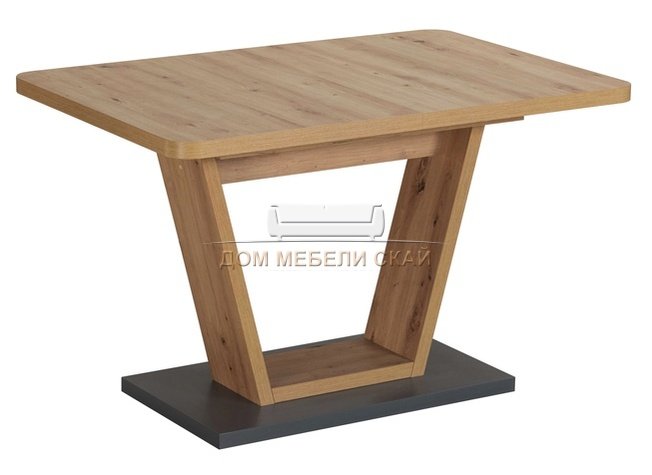 Стол обеденный раздвижной Vector 120, дуб/графит