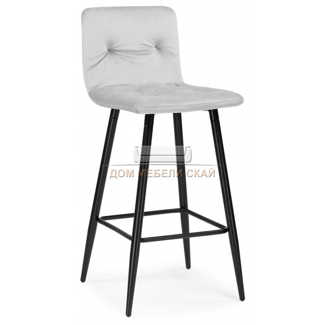 Барный стул Stich, велюровый светло-серого цвета light gray