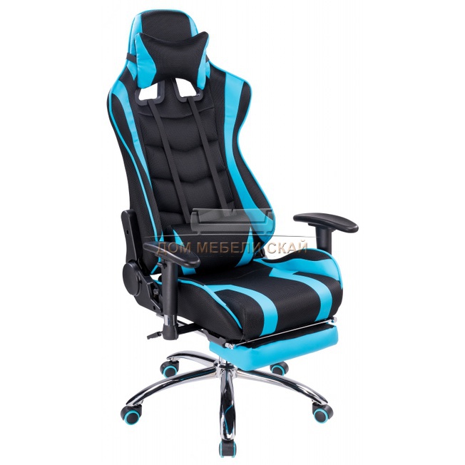 Компьютерное кресло Kano 1, черно-голубое light blu/black