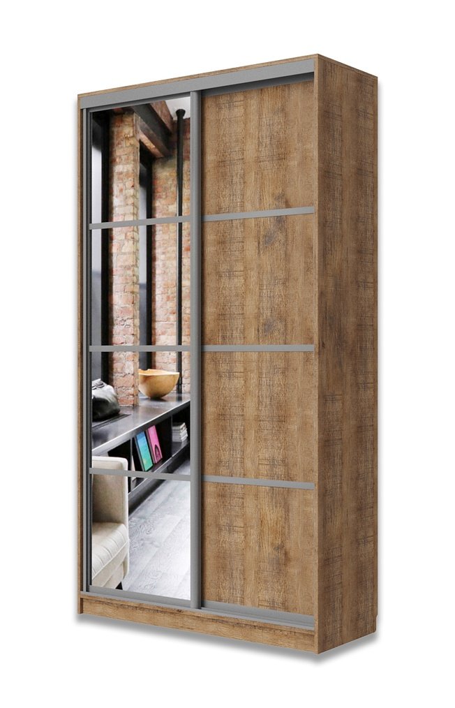 

Шкаф-купе Юпитер 2-дверный с зеркалом 1100 (глубина 450, высота 2400), дуб самбал