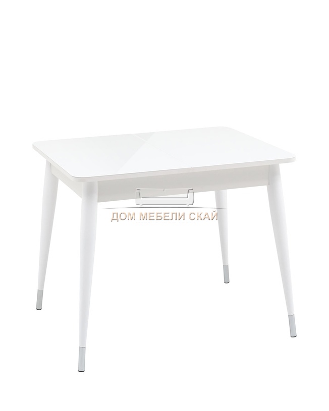 Стол обеденный раскладной Сидней 90, белый глянцевый