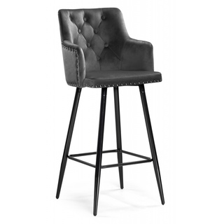 Барный стул Ofir, велюровый темно-серого цвета  dark gray