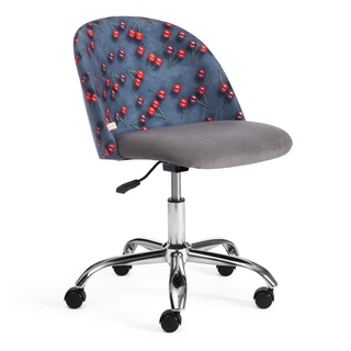Кресло офисное MELODY, флок серый 29/ткань Botanica 08 cherry