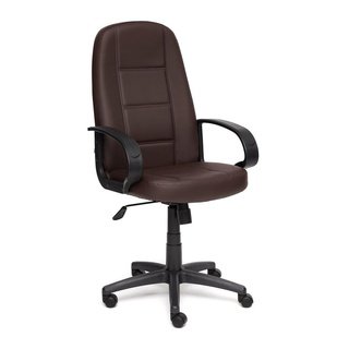 Кресло офисное CH747, коричневая экокожа