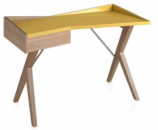 Письменный стол Comodidad, дуб/желтый лак
