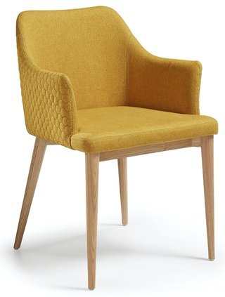 Стул-кресло Danai, желтое тканевое