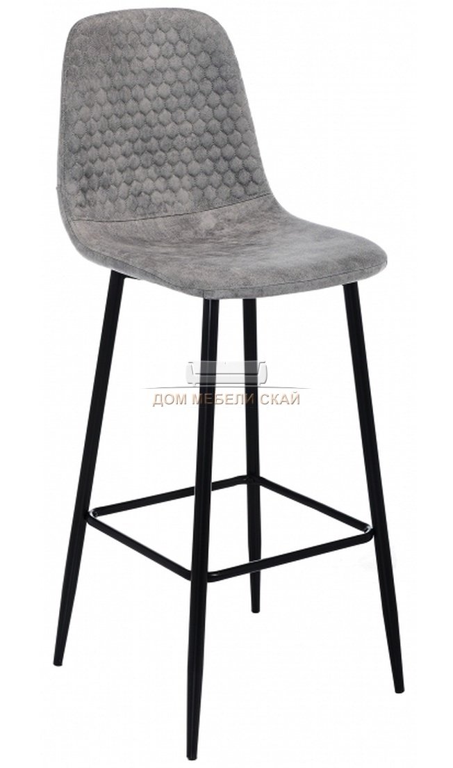 Барный стул Drop, black/grey искусственная замша серого цвета