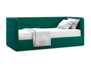 Кровать-кушетка мягкая Brenta 120x200 с ПМ, зеленый велюр velutto 33