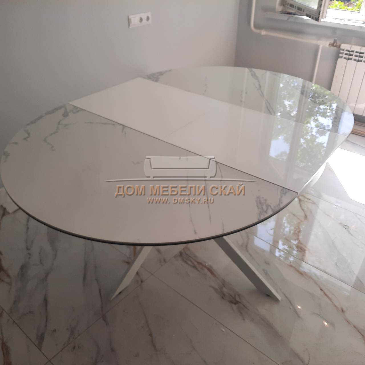 Стол trento 120 high gloss statuario белый мрамор