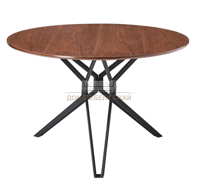 Стол обеденный круглый DT-62 d120, орех/черный