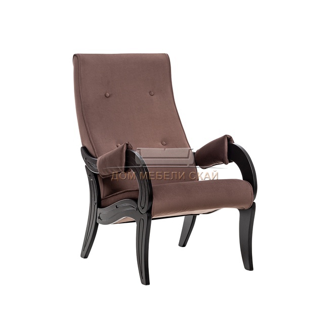 Кресло для отдыха Модель 701, велюр коричневый Maxx 235/венге