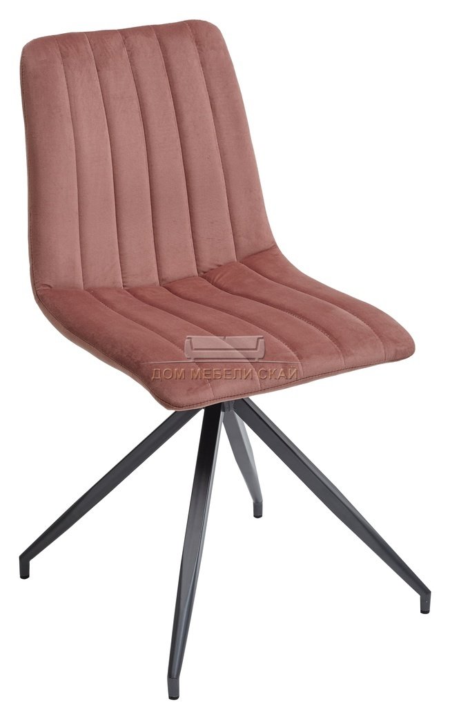 Стул MILLER, велюровый красного цвета/темно-серый каркас