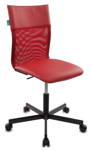 Кресло офисное CH-1399, красная экокожа/сетка