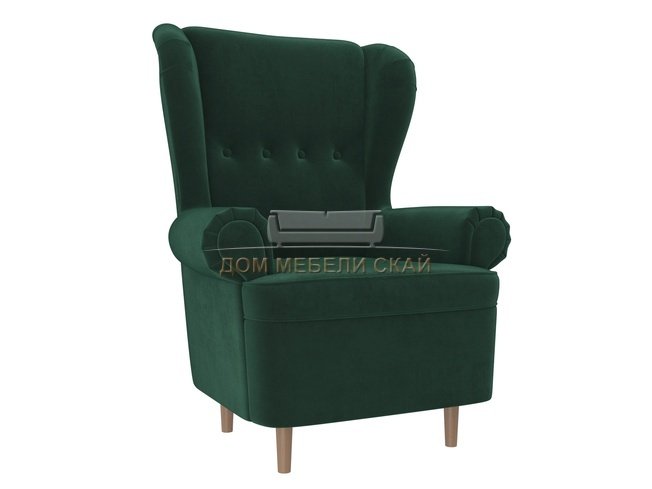 Кресло Торин, зеленое/велюр