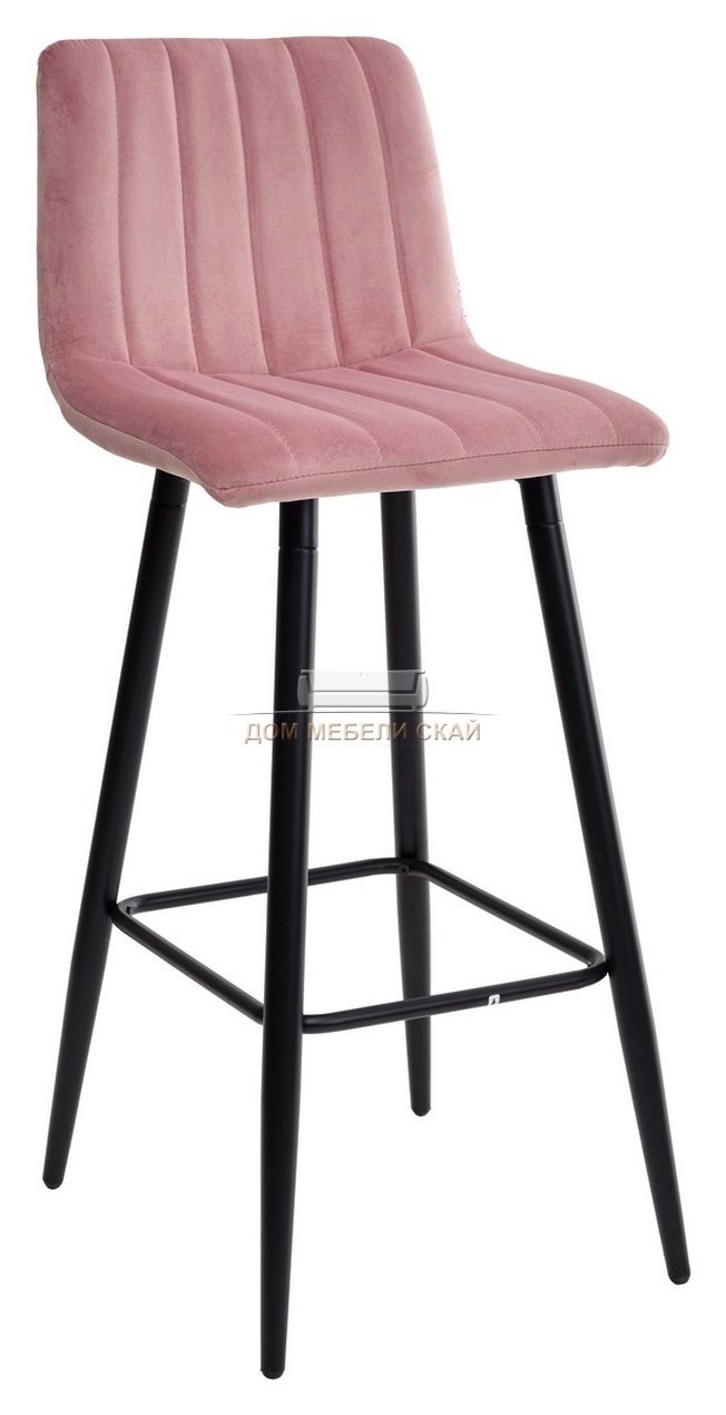 Барный стул DERRY, велюровый розового цвета