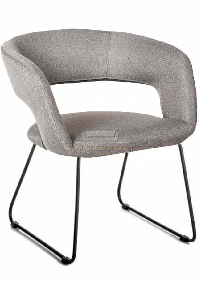 Стул-кресло Walter, рогожка светло-серого цвета/линк черный