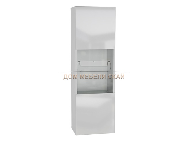 Шкаф-витрина навесной Point тип-22, белый/белый глянец