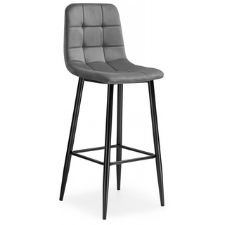 Барный стул Chio, велюровый темно-серого цвета dark gray/black