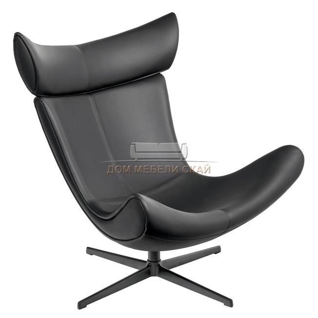 Кресло TORO, натуральная кожа чёрного цвета