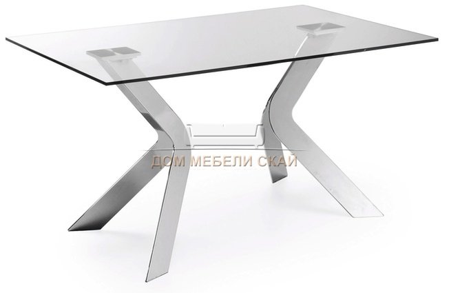 Стол обеденный VIRGINIA 150x90 хромированный стекло Clear C100C07