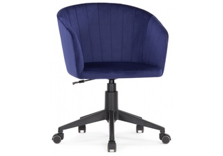 Компьютерное кресло Тибо, велюр темно-синего цвета/черный